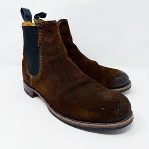 Frye Brown Suede Chelsea Boots Men's US Size 9.5 EUC Pull On Made in USA